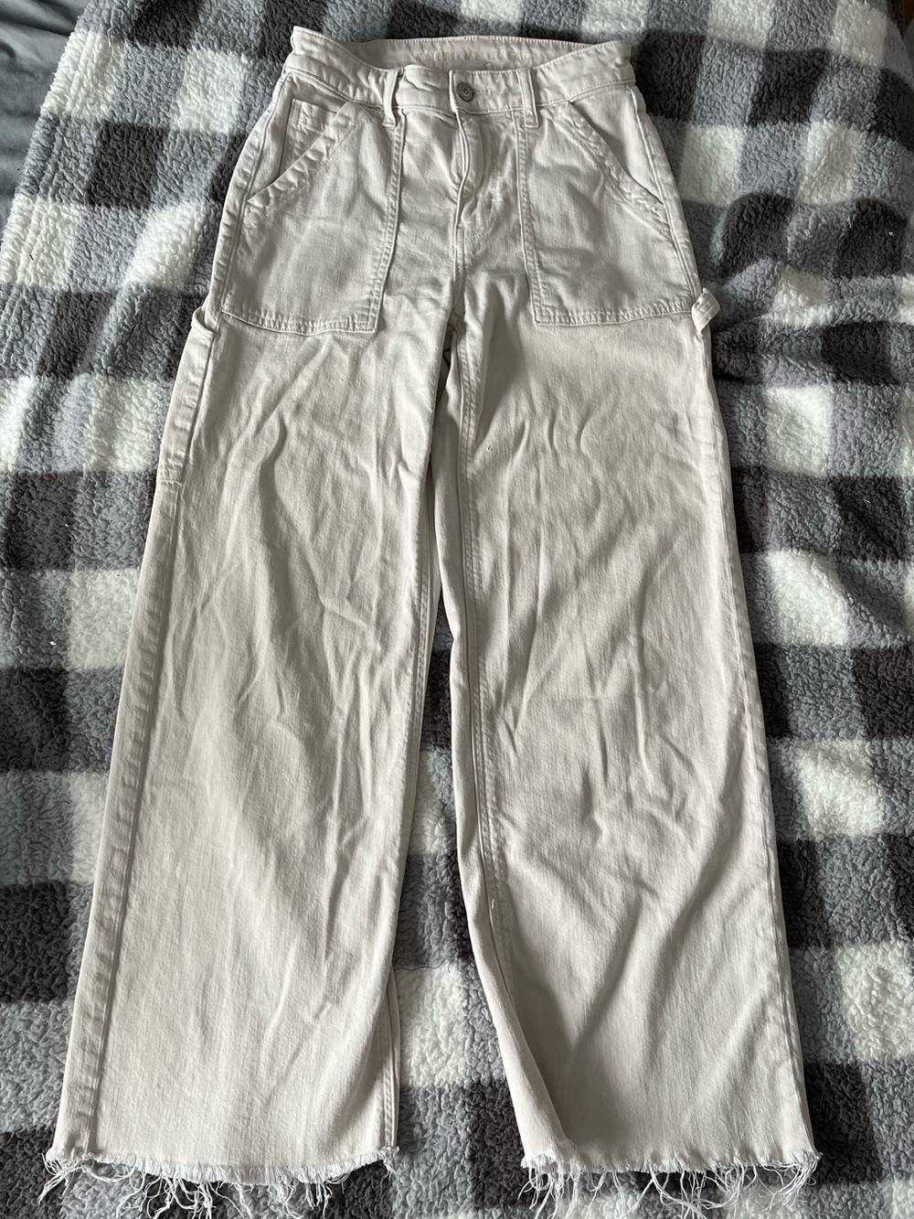 American Eagle Outfitters womans Cream/Tan Cotton Blend Jeans